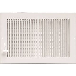 Imperial RG0297 Multi-Shutter Register, 12 in W x 4 in H Duct Opening, Steel, White