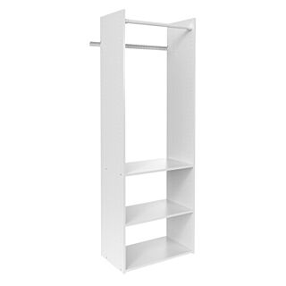 Easy Track Closet Organization 72 in. Hanging Tower Closet Kit, White