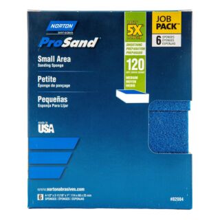Norton ProSand Sanding Sponge, Small Area 120 Grit, 6 Pack