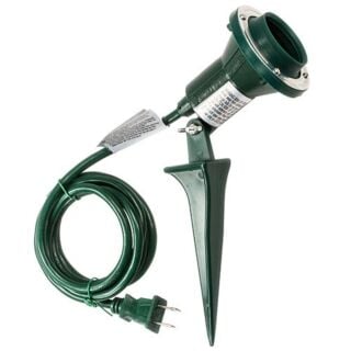 PowerZone Exterior Stake Floodlight Kit, Green