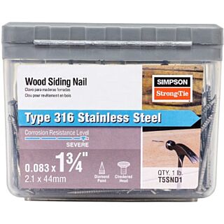 Simpson Strong-Tie, 1-3/4 in. x 0.083 in., Annular Ring Shank, Wood Siding Nail, 316 Stainless Steel, 1 lb.