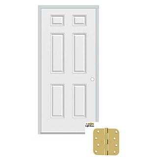 JELD-WEN 36 in. x 80 in. 6 Panel Colonist Steel Door, Left-Handed Unit, 4-1/2 -5-1/2 Adjustable Jambs, 90-Minute Fire Rating