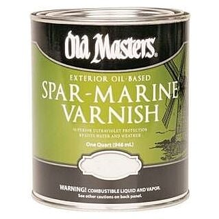 Old Masters, Spar-Marine Varnish, Exterior Oil-Base, Clear Satin, Quart