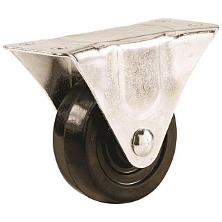 Shepherd Hardware 9482 Rigid Caster, 2-1/2 in Dia x 1-1/8 in W Wheel, 100 lb Weight Capacity, Rubber Wheel