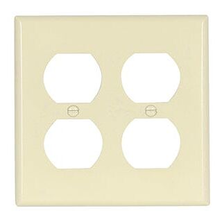 Eaton Wiring Devices 2150LA-BOX Standard-Size Duplex Receptacle Wallplate, 2-Gang, Thermoset, Light Almond