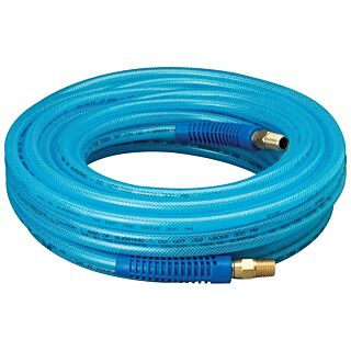 Tru-Flate 12-50E Air Hose, 1/4 in OD, MNPT, Polyurethane, Blue