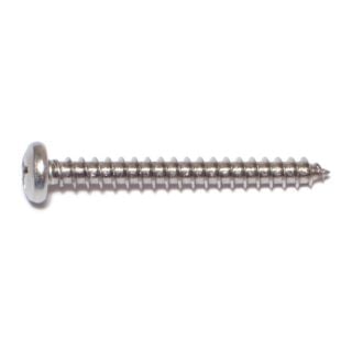 MIDWEST #12 x 2 in. 18-8 Stainless Steel Phillips Pan Head Sheet Metal Screws, 25 Count