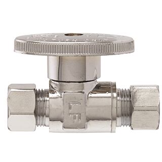 Plumb Pak PP20064LF Shut-Off Valve, 3/8 x 3/8 in Compression, Brass, Chrome