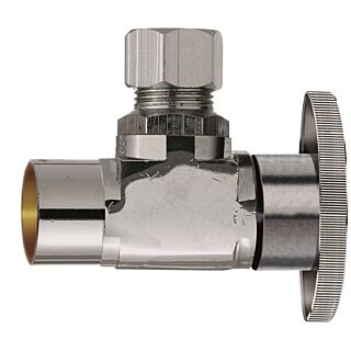 Plumb Pak PP60PCLF Shut-Off Valve, 1/2 x 3/8 in Sweat x Compression, Brass, Chrome