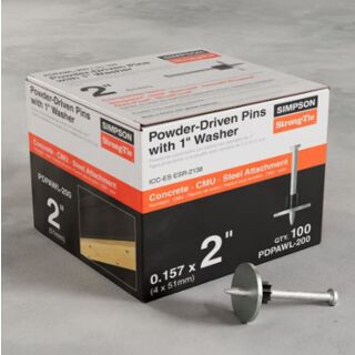 Simpson Stong-Tie PDPAWL-200 2 in. Powder-Driven Pin with 1 in. Washer, 100 Count