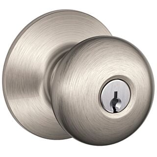 Schlage Plymouth Keyed Entry Knob Satin Nickel