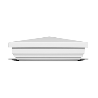 Illusions White Vinyl Fence Post Cap, Fits 5 x 5 Vinyl Post