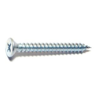 MIDWEST #8 x  1½ in. Zinc Plated Steel Phillips Flat Head Sheet Metal Screws, 60 Count