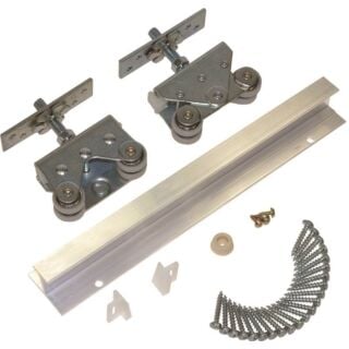 Johnson Hardware 200721DR Commercial-Grade, Deluxe Pocket Door Hardware Set, 1 in W Max Door