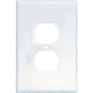 Eaton Wiring Devices 2142W-BOX Oversize Duplex Receptacle Wallplate, 1-Gang, Thermoset, White