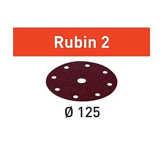 Festool Abrasives Rubin 2 STF D125/8, 5 in. (125 mm.), P120 Grit, 50 Pack