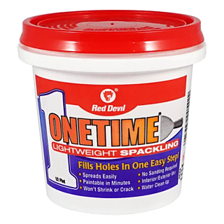 Red Devil ONETIME Lightweight Interior/Exterior Spackling, White, 1/2 Pint