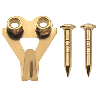 OOK 50036 Picture Hanger, 50 lb Weight Capacity, Steel, Brass