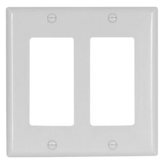 Arrow Hart 2152 Series 2152W-BOX Standard-Size Wallplate, 2-Gang, Thermoset, White