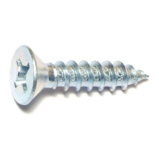 MIDWEST #12 x 1 in. Zinc Plated Steel Phillips Flat Head Sheet Metal Screws, 50 Count