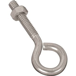 National Hardware N221-101 Eye Bolt, 1/4-20 Thread, 1-1/4 in L Thread, 0.56 in ID Dia Eye, Steel, Zinc