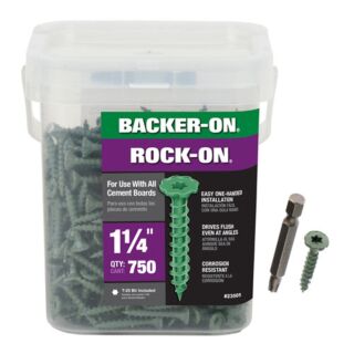 BACKER-ON® ROCK-ON® Cement Board Screw Pro-Pak, #9 x 1-1/4 in., 750 Count