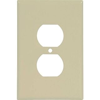 Eaton Wiring Devices 2142V-BOX Oversize Duplex Receptacle Wallplate, 1-Gang, Thermoset, Ivory