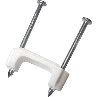 GB PS-50 Insulated Cable Staple, 1-1/4 in L Leg, Plastic/Polyethylene, Bag