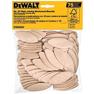 DeWALT DW6820 Joining Biscuit, #20, Beechwood,  75 Count