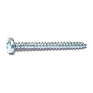 MIDWEST #10 x 2 in. Zinc Plated Steel Combo Phillips Pan Head Sheet Metal Screws, 50 Count