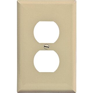 Eaton Wiring Devices PJ8V Mid-Size Duplex and Single Receptacle Wallplate, 1-Gang, Polycarbonate, Ivory