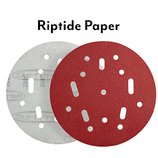 SurfPrep 5 in. Hook & Loop Multi-Hole Riptide Paper Abrasive Discs, Red, 50-Pack