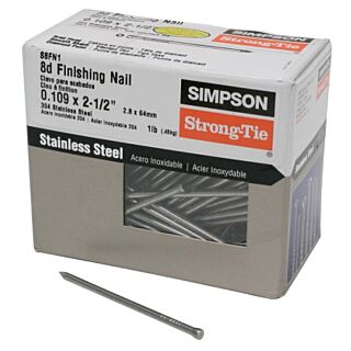Simpson Strong-Tie, Finishing Nail, Brad Head, 304 Stainless Steel, 1 lb.
