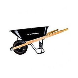 G-Force 6 Cubic Ft. Pro Wheelbarrow, Steel, Black
