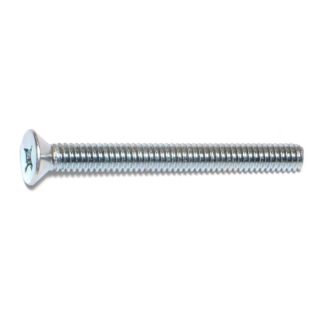 MIDWEST 1/4 in.-20 x 2-1/2  in Zinc Plated Steel Coarse Thread Phillips Flat Head Machine Screws, 25 Count