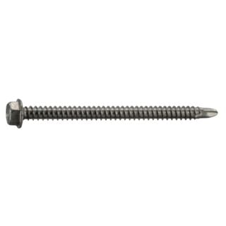 MIDWEST #12-14 x 3 in. 410 Stainless Steel Hex Washer Head Self-Drilling Screws, 12 Count