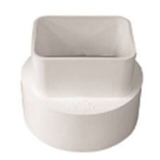 4 in. White PVC 3 in. to 4 in. Downspout Adapter