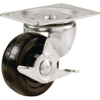 Shepherd Hardware 9509 Swivel Caster, 2 in Dia x 7/8 in W Wheel, 90 lb Weight Capacity, Rubber Wheel