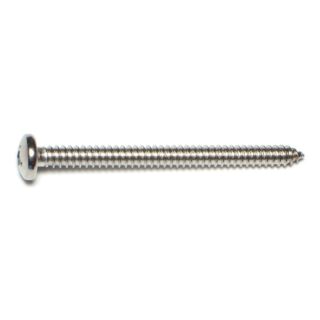 MIDWEST #14 x 3 in. 18-8 Stainless Steel Phillips Pan Head Sheet Metal Screws, 10 Count
