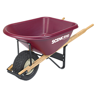 Scenic Road 6 Cubic Ft. Wheelbarrow w/Turf Tire, Red