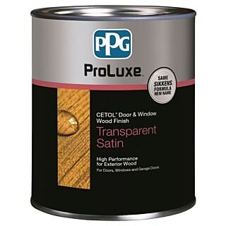 PPG ProLuxe Cetol SIK48003 Exterior Wood Finish, Clear, Satin, Quart