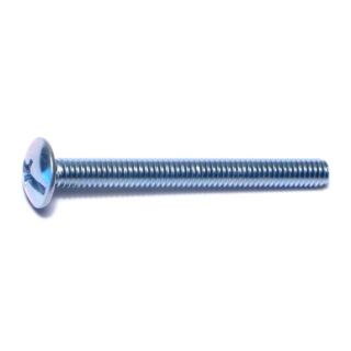 MIDWEST #8-32 x 1-3/4 in. Zinc Plated Steel Coarse Thread Combo Truss Head Machine Screws, 50 Count