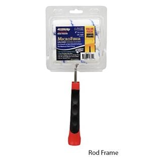ArroWorthy® 4 in. x 3/8 in. Microfiber Mini Roller Covers with Roller Frame, 6-Pack