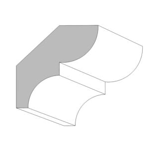 KLEER 9/16 in. x 1-5/8 in. x 16 ft. Bed Moulding, Exterior PVC