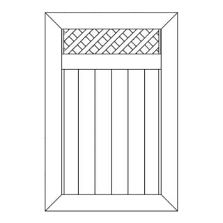 Illusions Vinyl Fence White Gate with Diamond Lattice Top, 4 ft. x 6 ft.