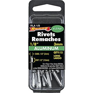Arrow ⅛ in. Pop Rivet, ½ in. Long, Aluminum 15 Count