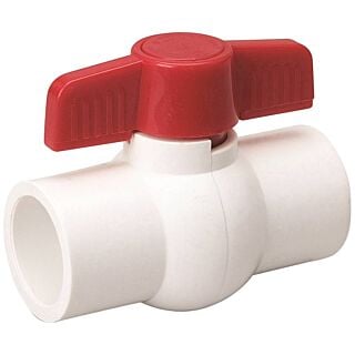 B & K 107-633HN Ball Valve, 1/2 in Compression, 2 Ports/Ways, PVC