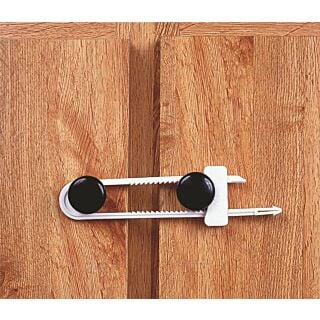 Safety 1st 11002 Cabinet Slide Lock, 2-1/4 in W, Plastic, White