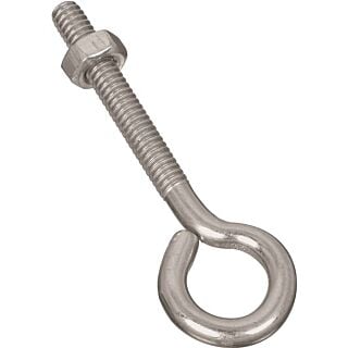 National Hardware N221-119 Eye Bolt, 1/4-20 Thread, 1-3/4 in L Thread, 0.56 in ID Dia Eye, Steel, Zinc
