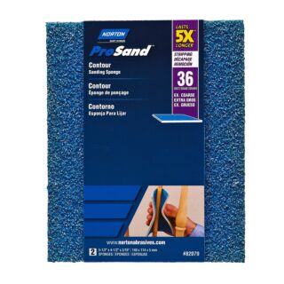 Norton ProSand Sanding Sponges, Contour 36 Grit, 2 Pack